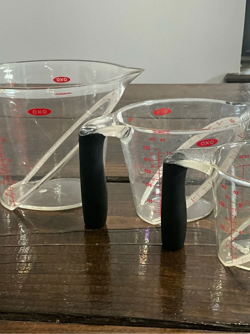 Oxo Good Grips Angled Handle Measuring Cups Set Black Handles 1,2, and 4 cups